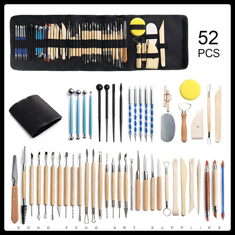 52PCS Pottery Ceramic Tools Kit Polymer Clay Sculpting Carving Modelling DIY - Home & Garden > Garden Tools - Rivercity House & Home Co. (ABN 18 642 972 209) - Affordable Modern Furniture Australia