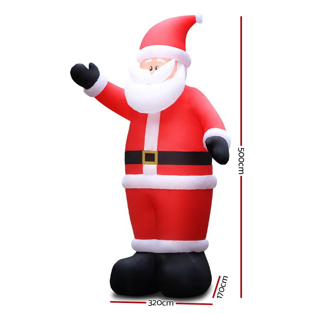 5M Christmas Inflatable Santa Decorations Outdoor Air - Power Light - Rivercity House & Home Co. (ABN 18 642 972 209) - Affordable Modern Furniture Australia