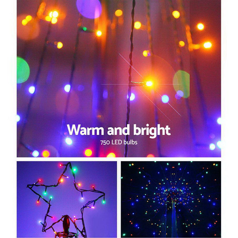 5M LED Christmas Tree Optic Fiber Lights 750pc LED Multi Colour - Occasions > Lights - Rivercity House & Home Co. (ABN 18 642 972 209) - Affordable Modern Furniture Australia