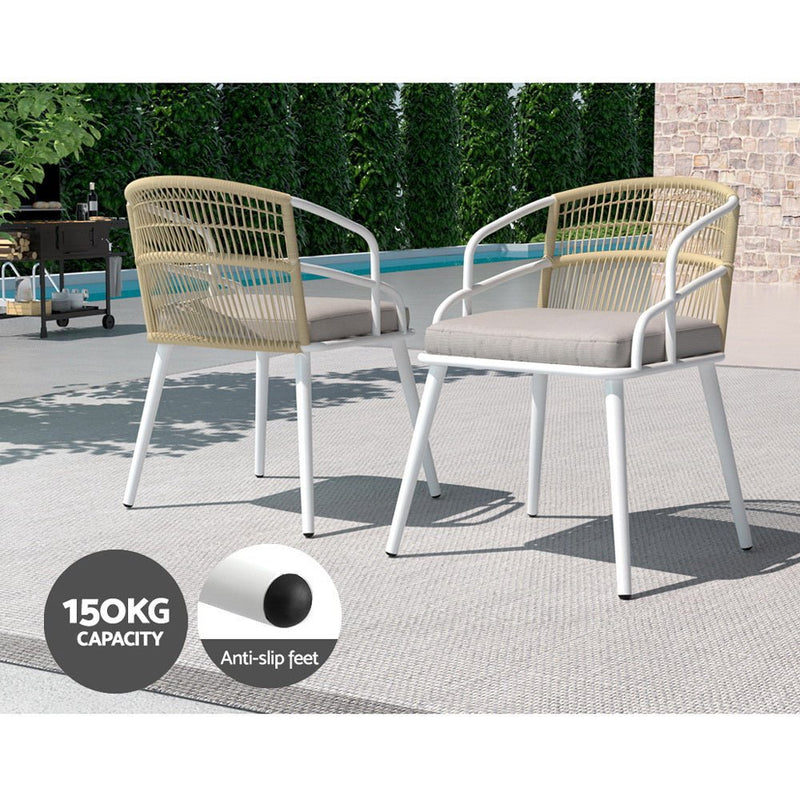 5pc Outdoor Dining Set Furniture Table and Chair Lounge Setting 4 Seater - Furniture > Dining - Rivercity House & Home Co. (ABN 18 642 972 209)