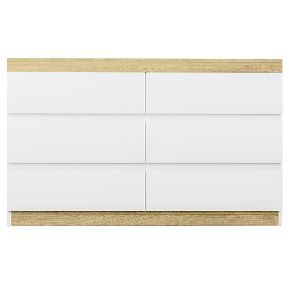 6 Chest of Drawers Cabinet Dresser Table Lowboy White - Furniture > Bedroom - Rivercity House & Home Co. (ABN 18 642 972 209) - Affordable Modern Furniture Australia