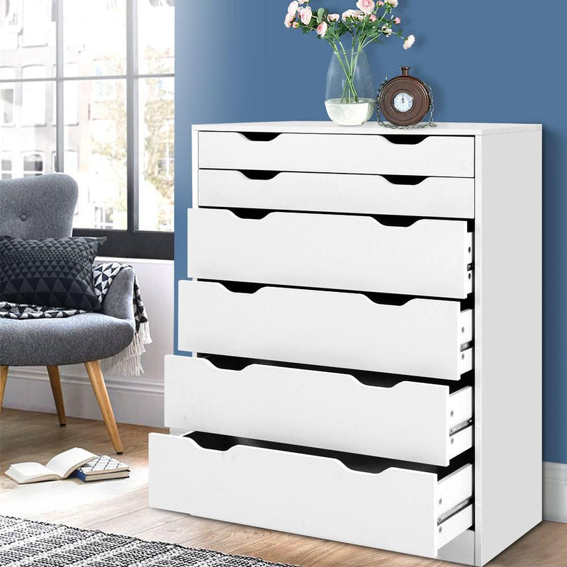 6 Chest of Drawers Tallboy Cabinet Storage Dresser Table Bedroom Storage - Rivercity House & Home Co. (ABN 18 642 972 209) - Affordable Modern Furniture Australia