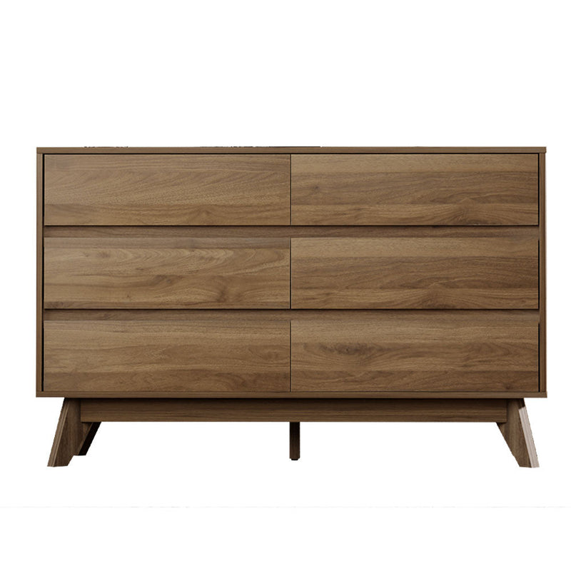 6 Drawer Lowboy Storage Cabinet Walnut - Home & Garden > Storage - Rivercity House & Home Co. (ABN 18 642 972 209) - Affordable Modern Furniture Australia