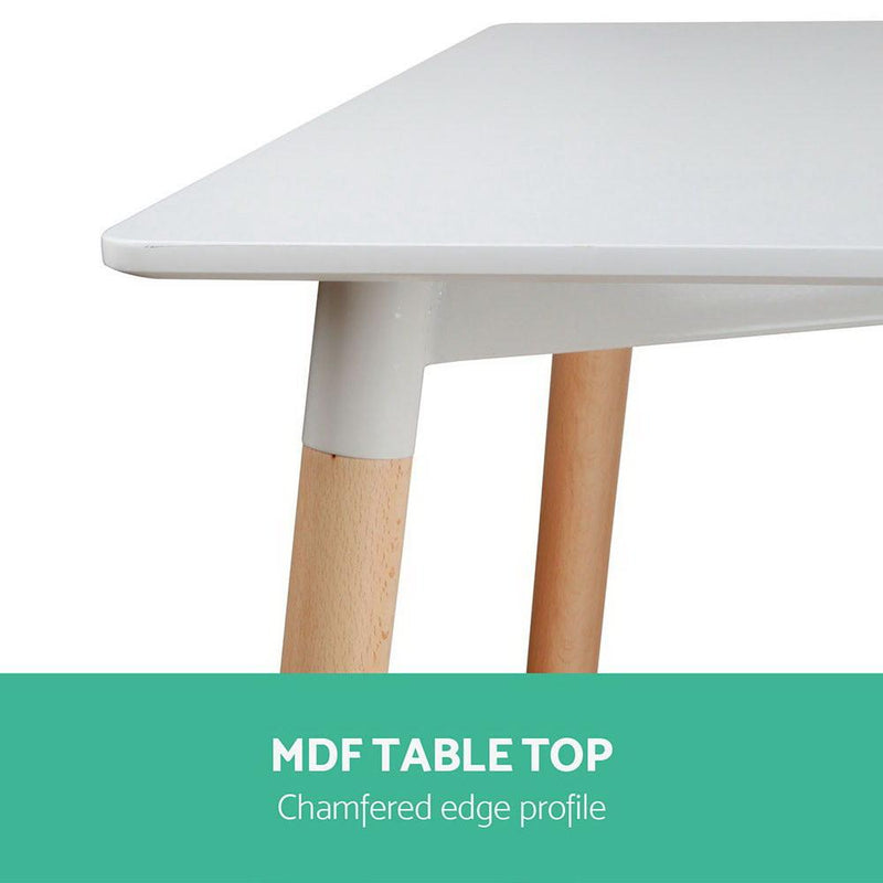 6 Seater Dining Table - White Table with Beechwood Legs - Furniture - Rivercity House & Home Co. (ABN 18 642 972 209) - Affordable Modern Furniture Australia