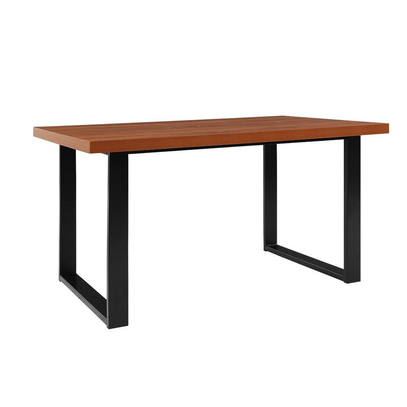 6 Seater Dining Table - Wood Table with Black Steel Legs - Rivercity House & Home Co. (ABN 18 642 972 209) - Affordable Modern Furniture Australia