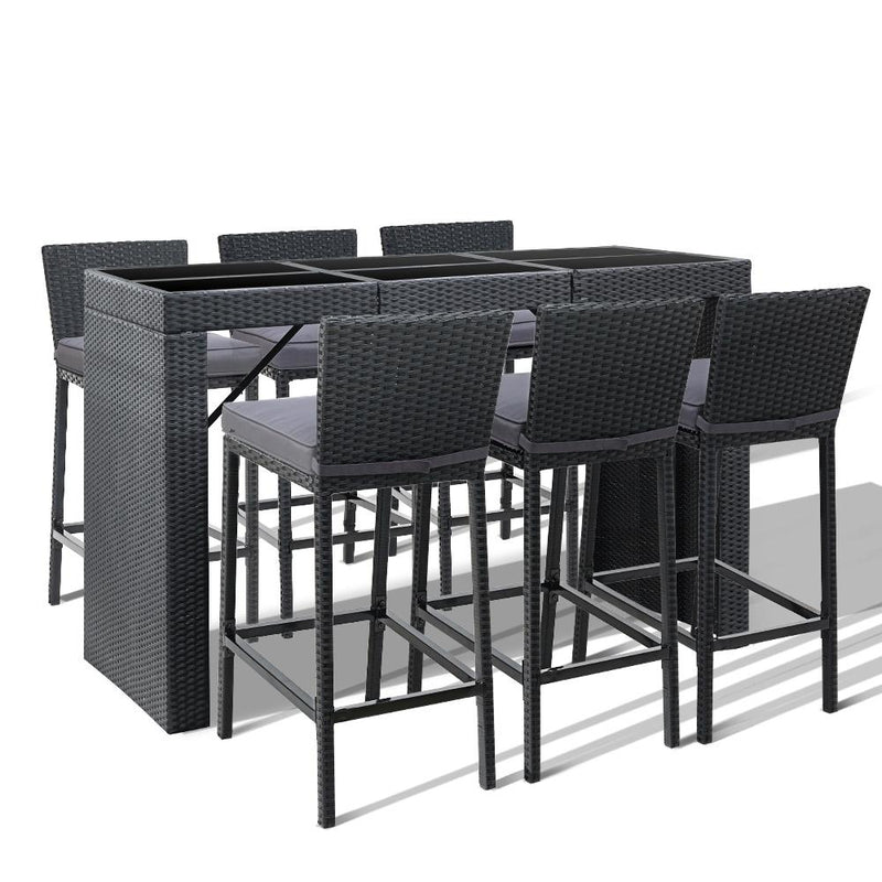 6 Seater Outdoor Rattan Bar Table Set - Furniture - Rivercity House & Home Co. (ABN 18 642 972 209) - Affordable Modern Furniture Australia