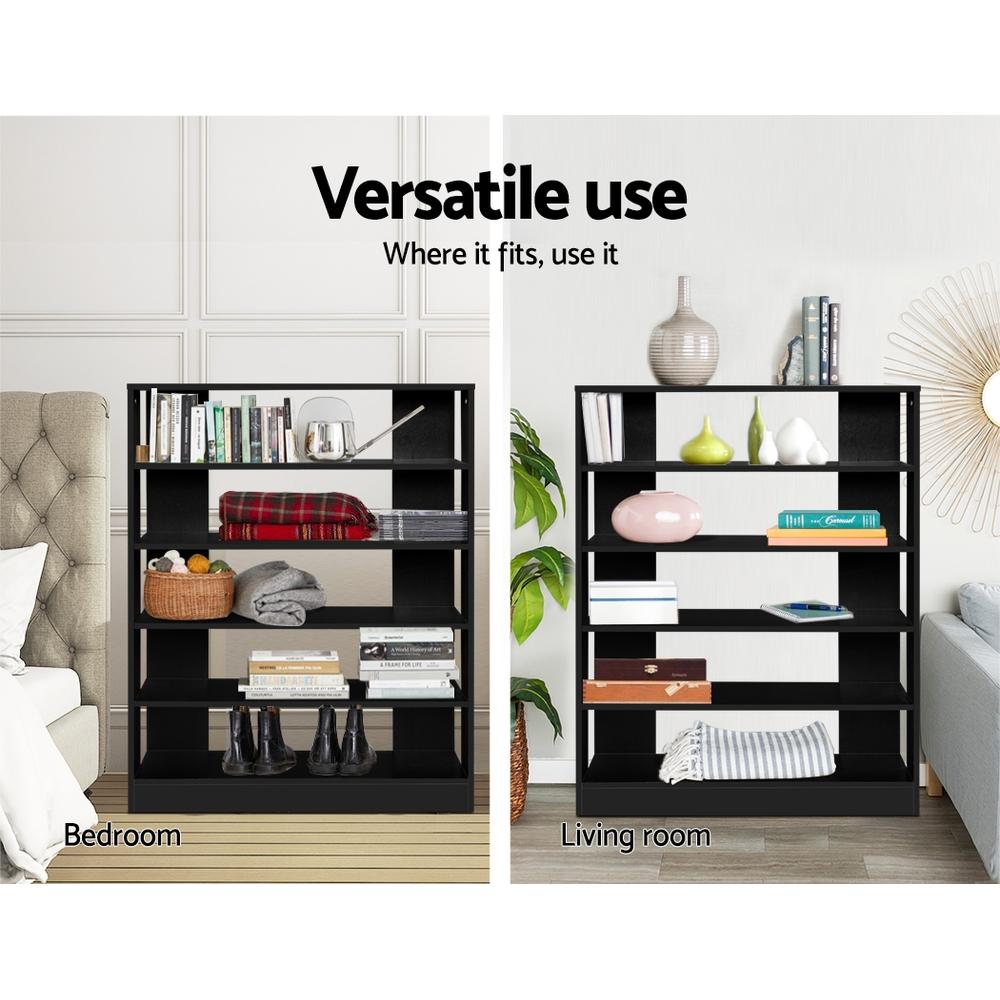 6 Tier Contemporary Shoe Rack (Black) - Furniture - Rivercity House & Home Co. (ABN 18 642 972 209) - Affordable Modern Furniture Australia