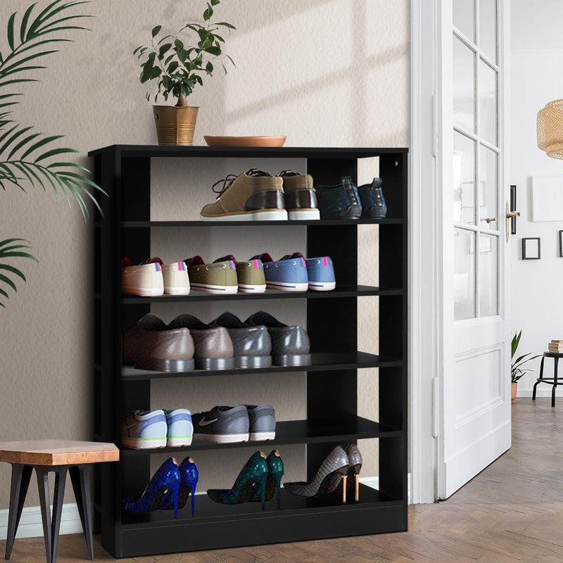 6 Tier Contemporary Shoe Rack (Black) - Furniture - Rivercity House & Home Co. (ABN 18 642 972 209) - Affordable Modern Furniture Australia