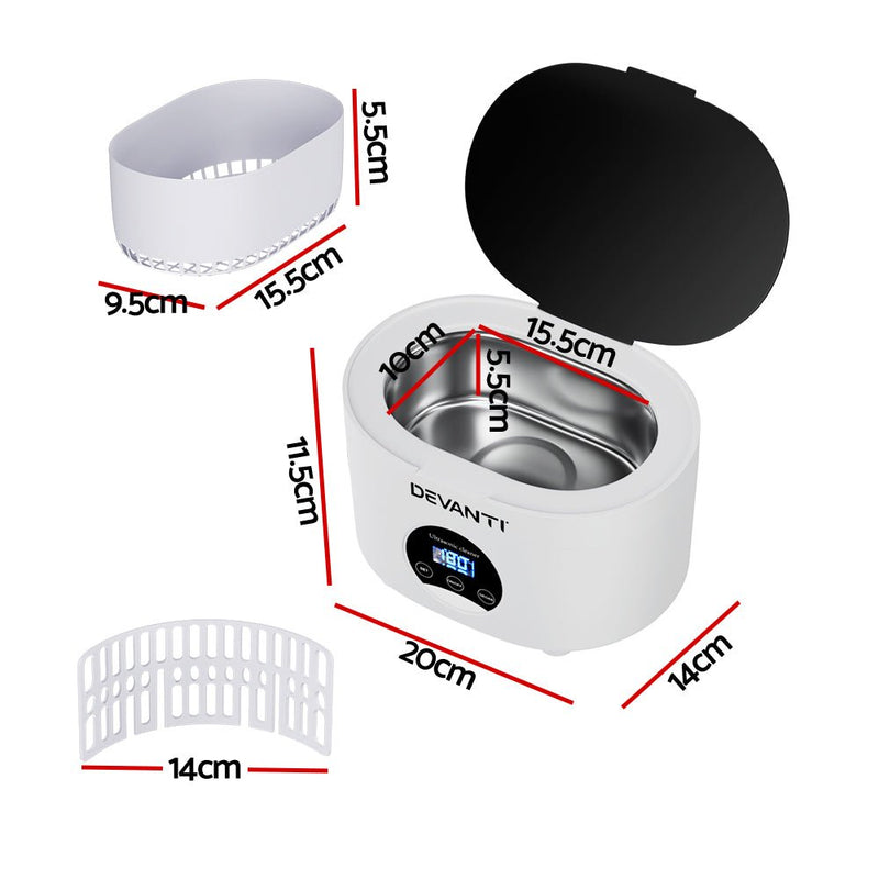 600ml Ultrasonic Cleaner Timer Jewellery Glasses Cleaning Machine Degas - Appliances > Appliances Others - Rivercity House & Home Co. (ABN 18 642 972 209) - Affordable Modern Furniture Australia