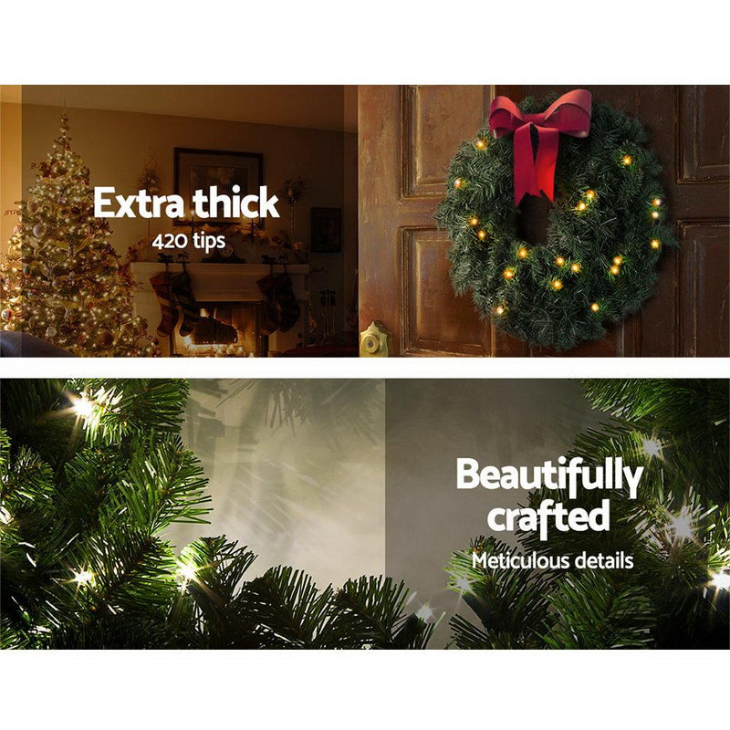 60cm Christmas Wreath - Green - Rivercity House & Home Co. (ABN 18 642 972 209) - Affordable Modern Furniture Australia