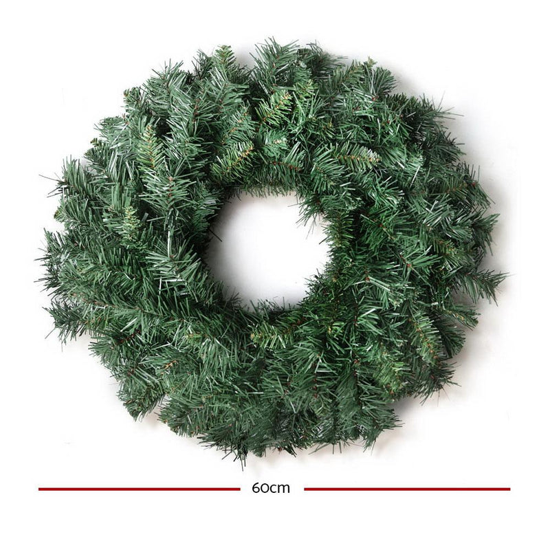 60cm Christmas Wreath - Green - Rivercity House & Home Co. (ABN 18 642 972 209) - Affordable Modern Furniture Australia