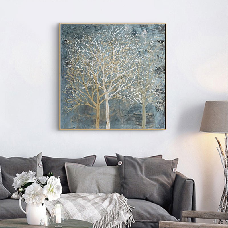 60cmx60cm Forest In The Twilight Trees Gold Frame Canvas Wall Art - Home & Garden > Wall Art - Rivercity House & Home Co. (ABN 18 642 972 209) - Affordable Modern Furniture Australia