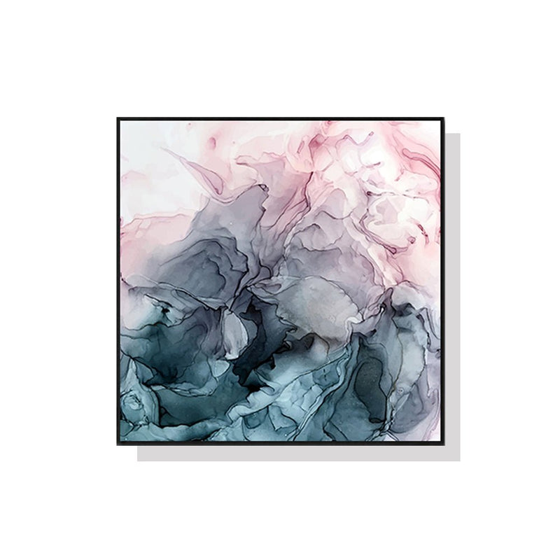 60cmx60cm Marbled Pink Grey Black Frame Canvas Wall Art - Home & Garden > Wall Art - Rivercity House & Home Co. (ABN 18 642 972 209) - Affordable Modern Furniture Australia