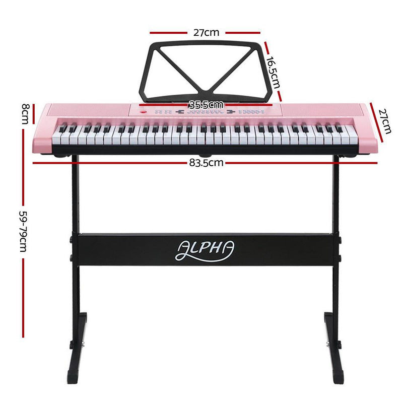 61 Key Lighted Electronic Piano Keyboard LED Electric Holder Music Stand - Audio & Video - Rivercity House & Home Co. (ABN 18 642 972 209) - Affordable Modern Furniture Australia
