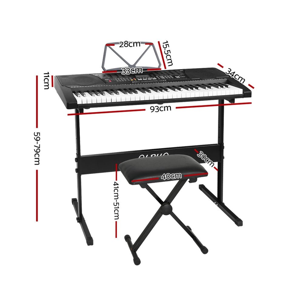 61 Keys Electronic Piano Keyboard Digital Electric w/ Stand Stool Lighted - Audio & Video > Musical Instrument & Accessories - Rivercity House & Home Co. (ABN 18 642 972 209) - Affordable Modern Furniture Australia