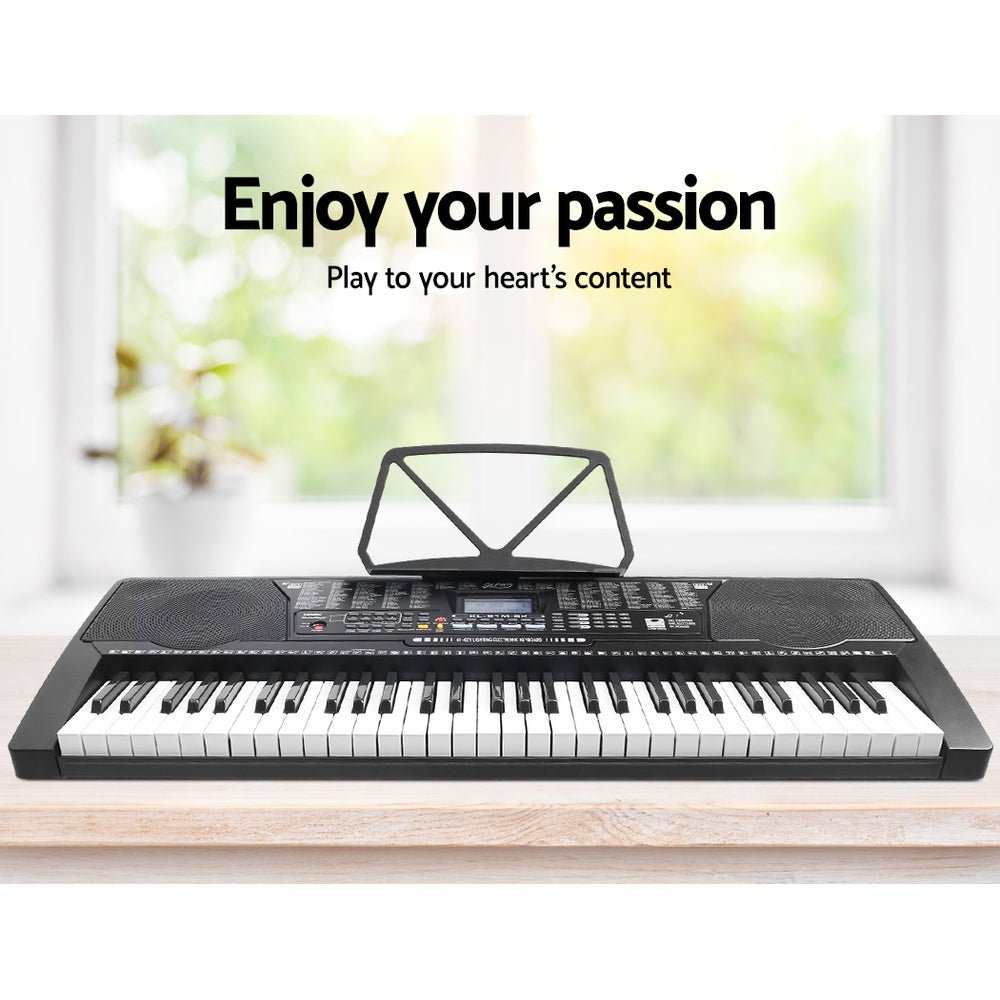 61 Keys Electronic Piano Keyboard Digital Electric w/ Stand Stool Lighted - Audio & Video > Musical Instrument & Accessories - Rivercity House & Home Co. (ABN 18 642 972 209) - Affordable Modern Furniture Australia