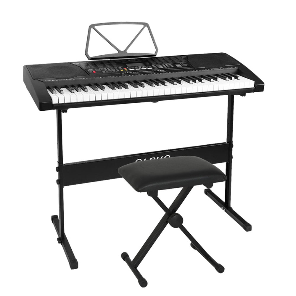 61 Keys Electronic Piano Keyboard Digital Electric w/ Stand Stool Lighted - Audio & Video > Musical Instrument & Accessories - Rivercity House & Home Co. (ABN 18 642 972 209) - Affordable Modern Furniture Australia