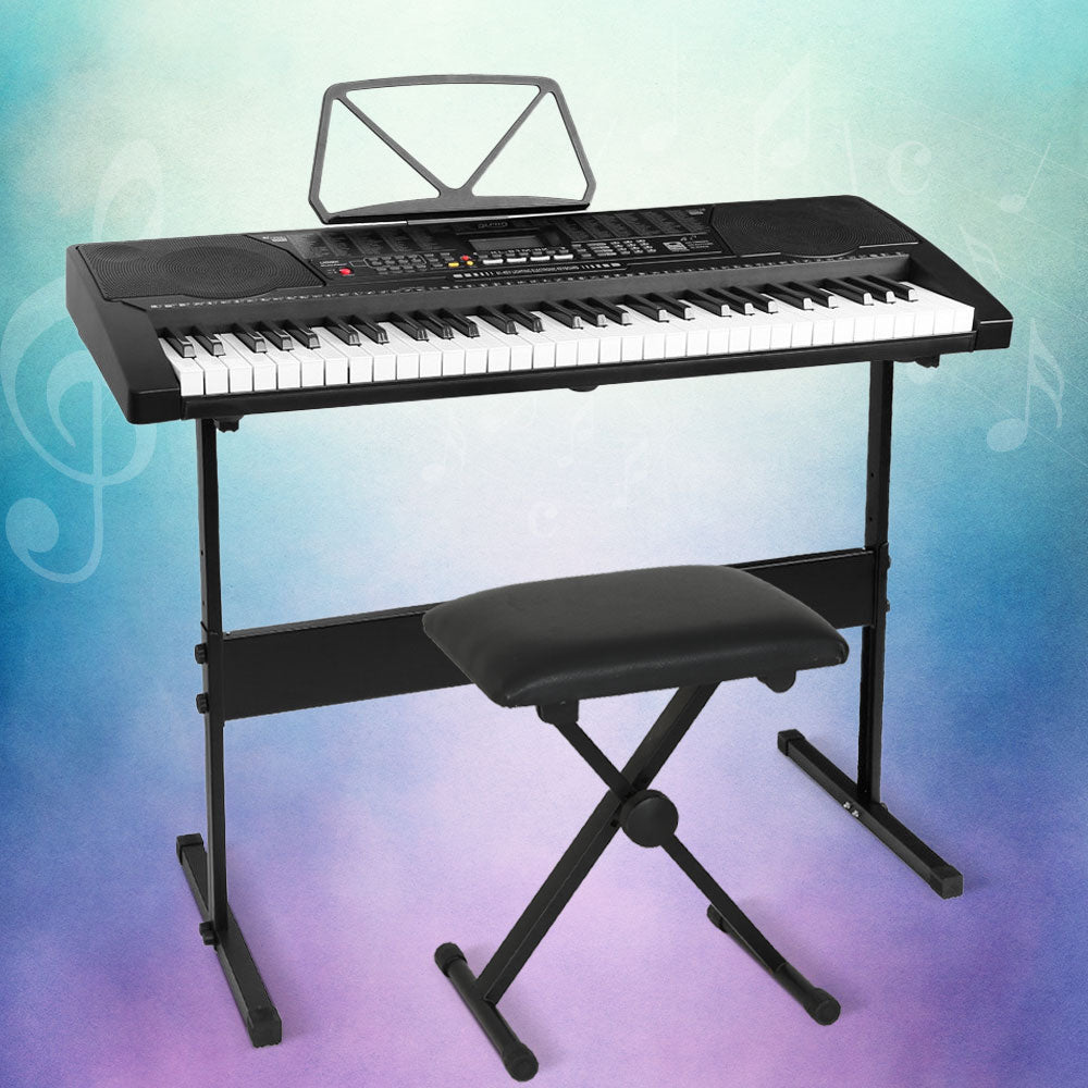61 Keys Electronic Piano Keyboard Digital Electric w/ Stand Stool Lighted - Audio & Video > Musical Instrument & Accessories - Rivercity House & Home Co. (ABN 18 642 972 209) - Affordable Modern Furniture Australia
