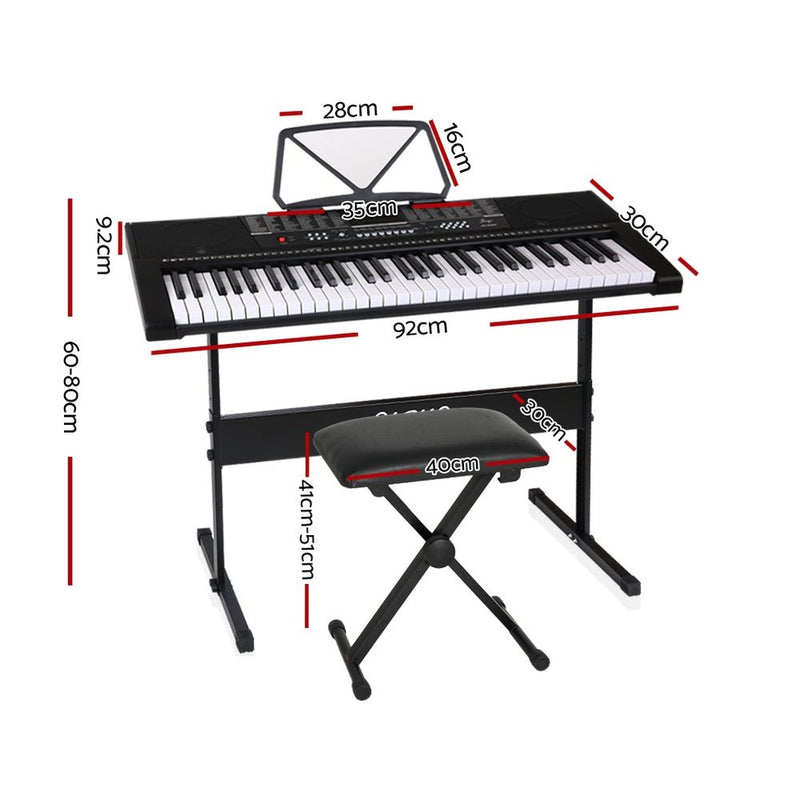 61 Keys Electronic Piano Keyboard Digital Electric w/ Stand Stool Speaker - Audio & Video > Musical Instrument & Accessories - Rivercity House & Home Co. (ABN 18 642 972 209) - Affordable Modern Furniture Australia