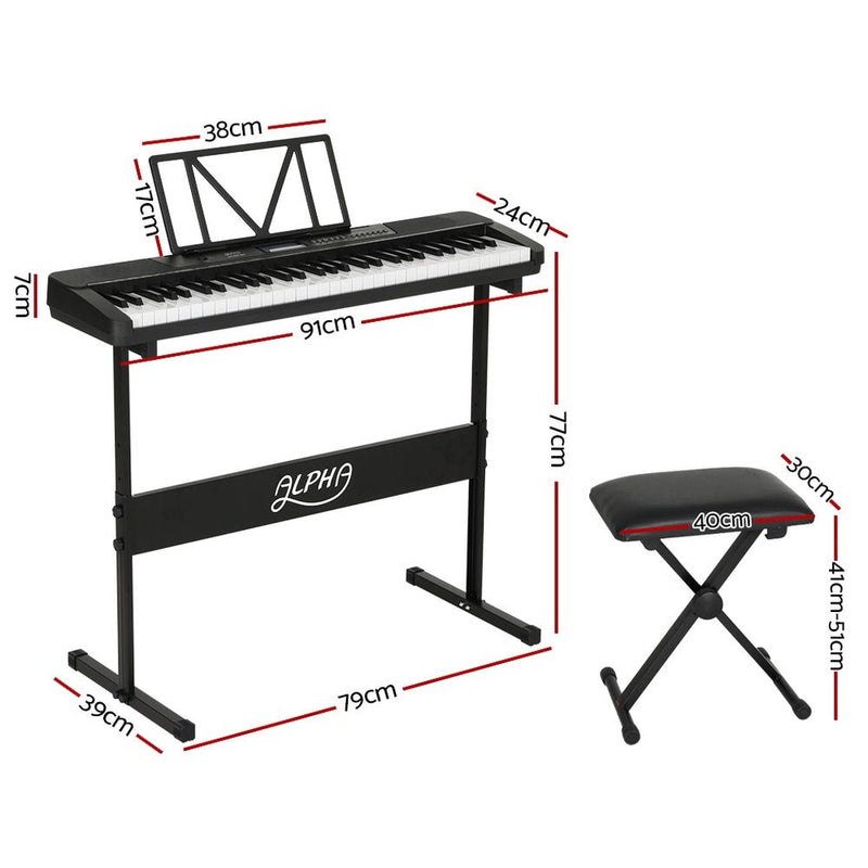 61 Keys Electronic Piano Keyboard Digital Electric w/ Stand Stool Touch - Audio & Video > Musical Instrument & Accessories - Rivercity House & Home Co. (ABN 18 642 972 209) - Affordable Modern Furniture Australia