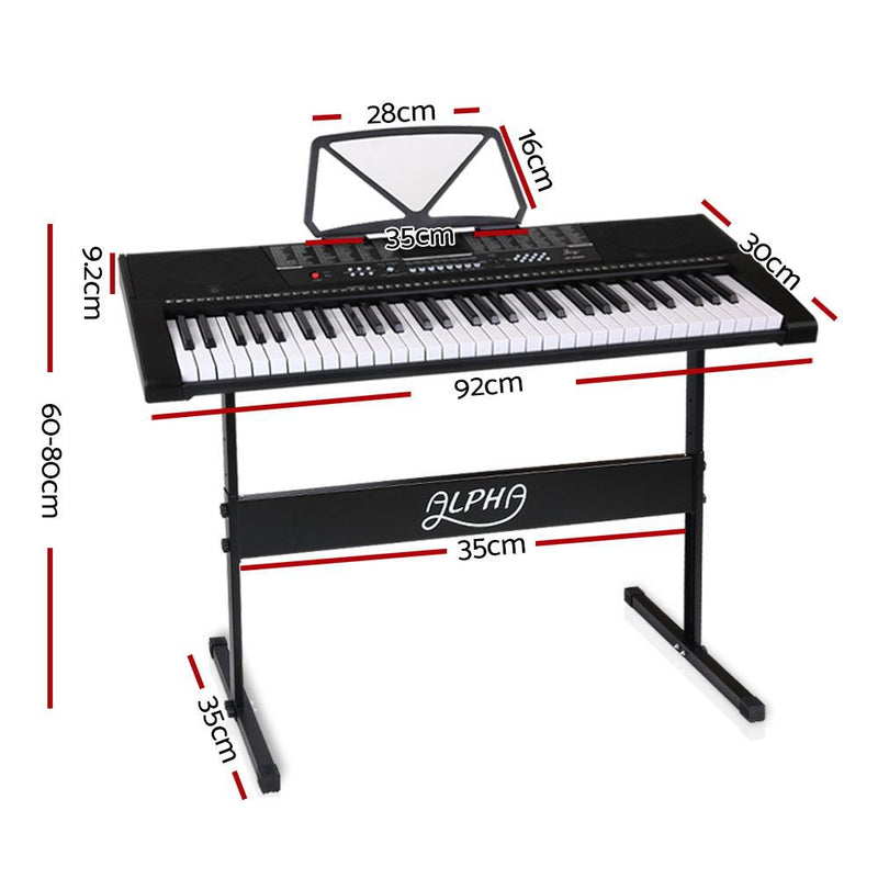 61 Keys Electronic Piano Keyboard LED Electric w/Holder Music Stand USB Port - Audio & Video - Rivercity House And Home Co.