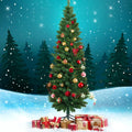 6FT / 1.8M Slim Green Christmas Tree – 300 Tips – Space-Saving Design