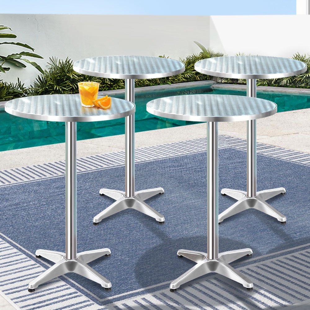 6pcs Outdoor Bar Table Furniture Adjustable Aluminium Cafe Table Round - Furniture > Outdoor - Rivercity House & Home Co. (ABN 18 642 972 209) - Affordable Modern Furniture Australia