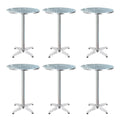 6pcs Outdoor Bar Table Furniture Adjustable Aluminium Cafe Table Round
