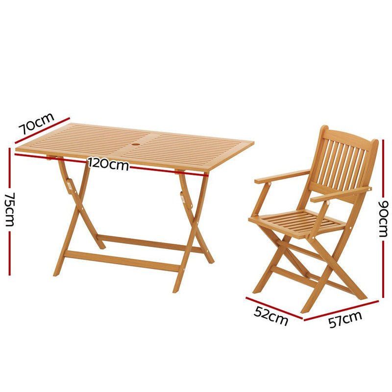 7 Piece Acacia Wood Dining Set Foldable - Furniture > Outdoor - Rivercity House & Home Co. (ABN 18 642 972 209) - Affordable Modern Furniture Australia