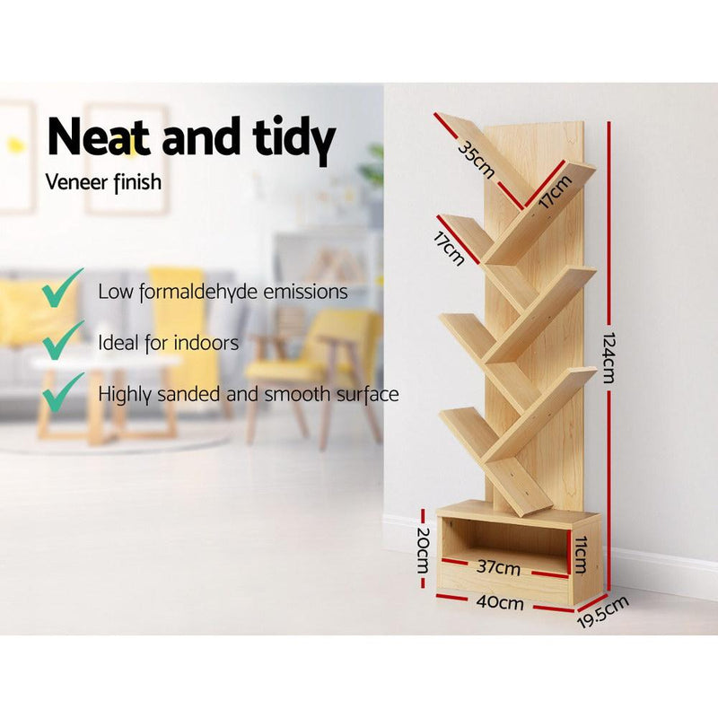 7 Tier Natural Tree Bookcase - Furniture - Rivercity House & Home Co. (ABN 18 642 972 209) - Affordable Modern Furniture Australia