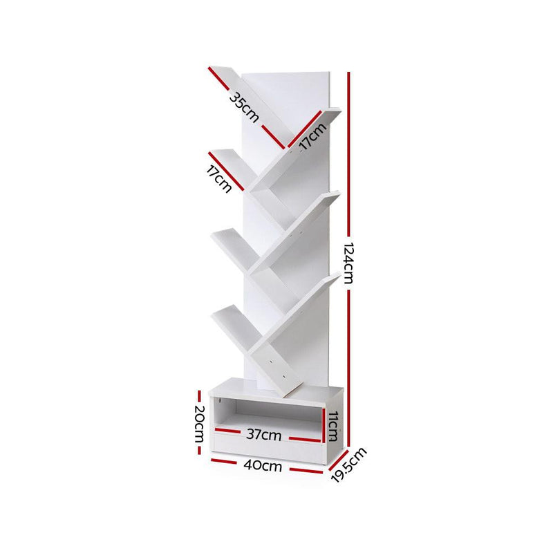 7 Tier White Tree Bookcase - Furniture - Rivercity House & Home Co. (ABN 18 642 972 209) - Affordable Modern Furniture Australia