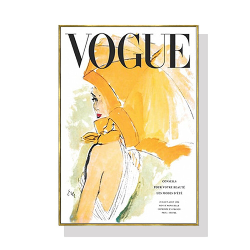 70cmx100cm Vogue Girl Gold Frame Canvas Wall Art - Home & Garden > Wall Art - Rivercity House & Home Co. (ABN 18 642 972 209) - Affordable Modern Furniture Australia