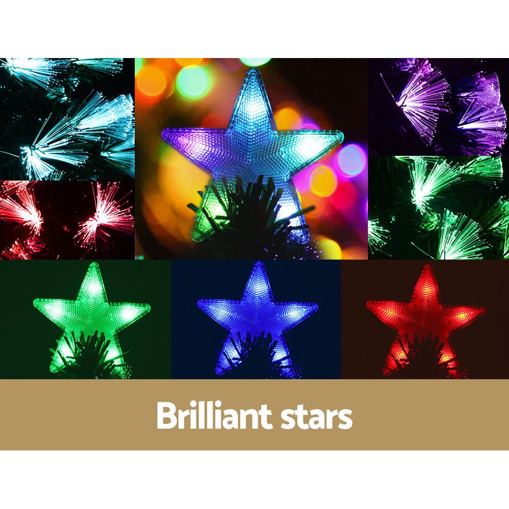 7FT / 2.1M Fibre Optic Christmas Tree – 270 Tips – Pre - lit 274 Multi - Colour LED Fibre Optic Lights + Star Topper - Occasions > Christmas - Rivercity House & Home Co. (ABN 18 642 972 209) - Affordable Modern Furniture Australia