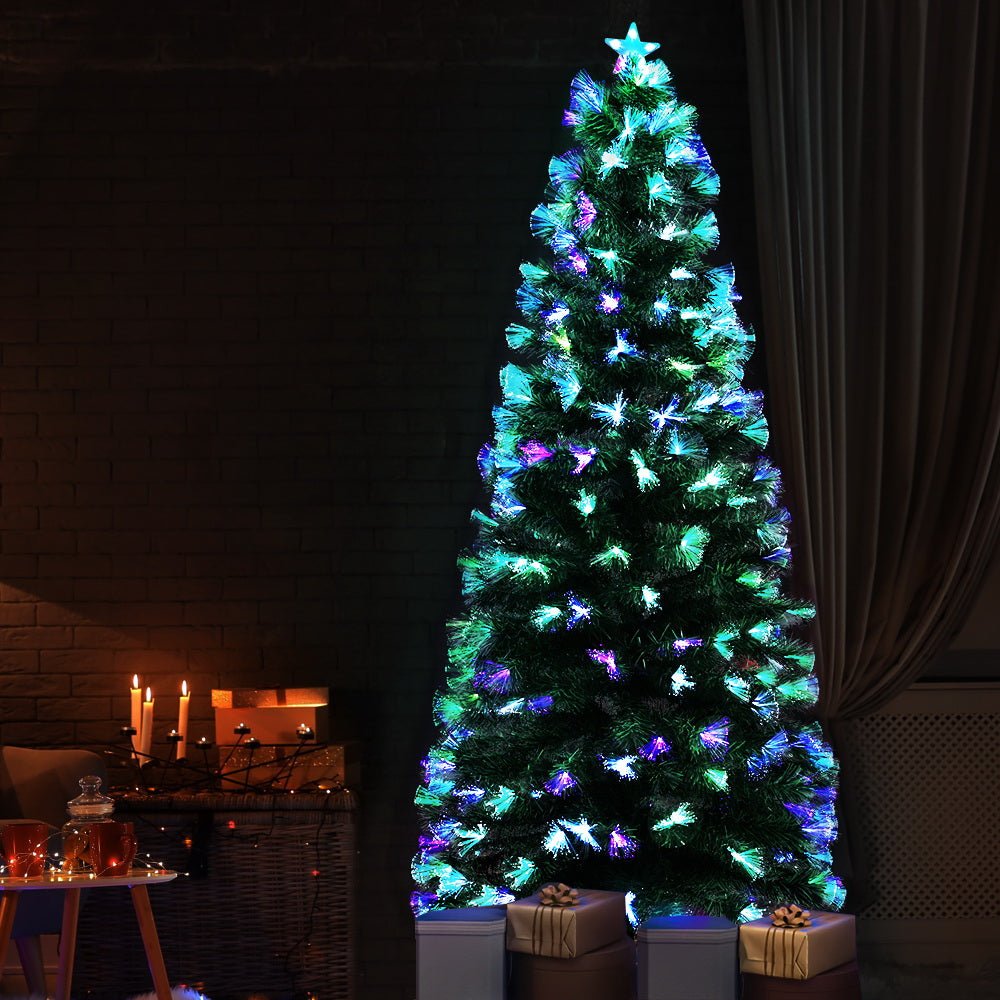 7FT / 2.1M Fibre Optic Christmas Tree – 270 Tips – Pre - lit 274 Multi - Colour LED Fibre Optic Lights + Star Topper - Occasions > Christmas - Rivercity House & Home Co. (ABN 18 642 972 209) - Affordable Modern Furniture Australia