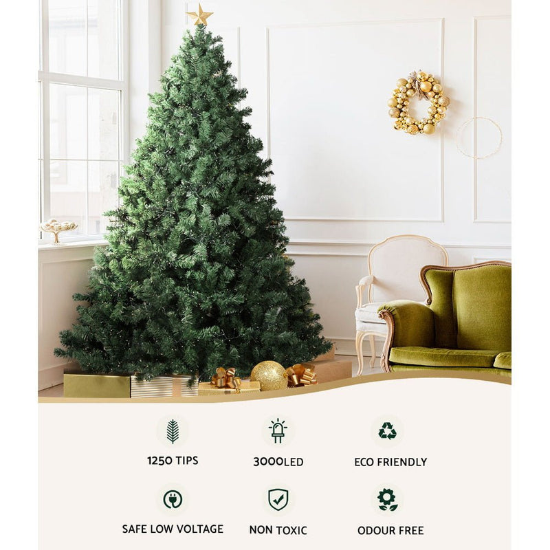 7FT Christmas Tree with LED Lights - Warm White - Rivercity House & Home Co. (ABN 18 642 972 209) - Affordable Modern Furniture Australia