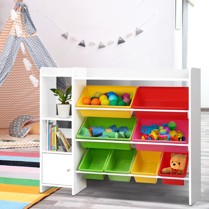8 Bins Kids Toy Box Storage Organiser Rack Bookshelf Drawer Cabinet - Baby & Kids > Kid's Furniture - Rivercity House & Home Co. (ABN 18 642 972 209) - Affordable Modern Furniture Australia