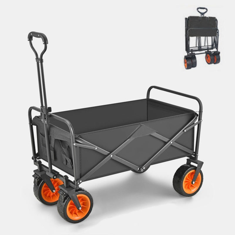 8 Inch Wheel Black Folding Beach Wagon Cart Trolley Garden Outdoor Picnic Camping Sports Market Collapsible Shop - Outdoor > Camping - Rivercity House & Home Co. (ABN 18 642 972 209) - Affordable Modern Furniture Australia