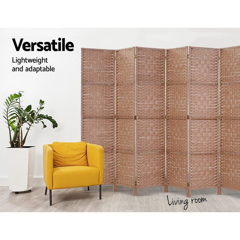 8 Panel Room Divider Screen Privacy Rattan Timber Foldable Dividers Stand Hand Woven - Furniture > Living Room - Rivercity House And Home Co.