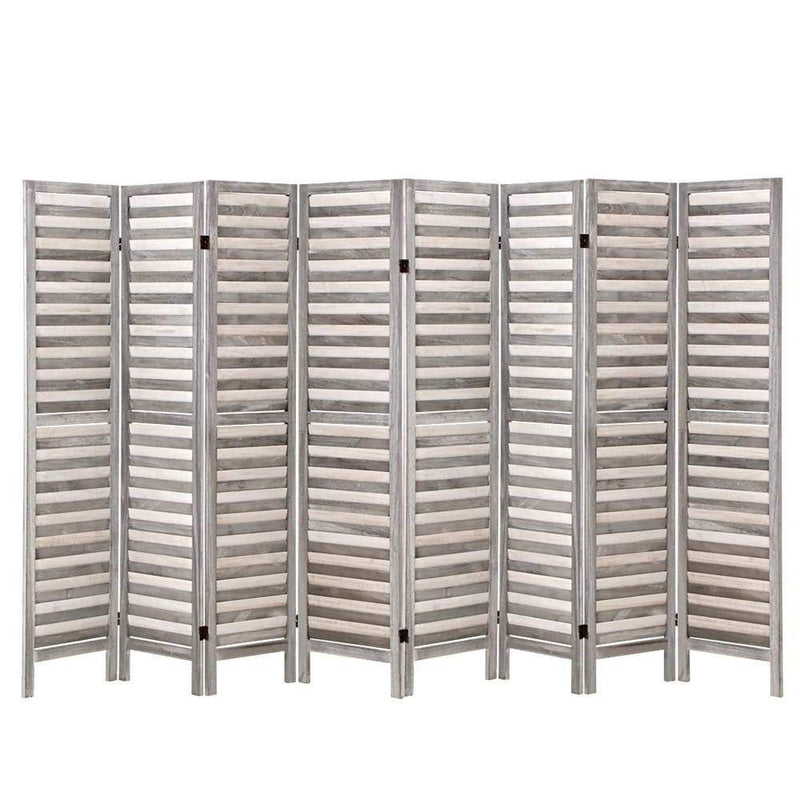 8 Panel Room Divider Screen Privacy Wood Dividers Timber Stand Grey - Furniture > Living Room - Rivercity House & Home Co. (ABN 18 642 972 209) - Affordable Modern Furniture Australia