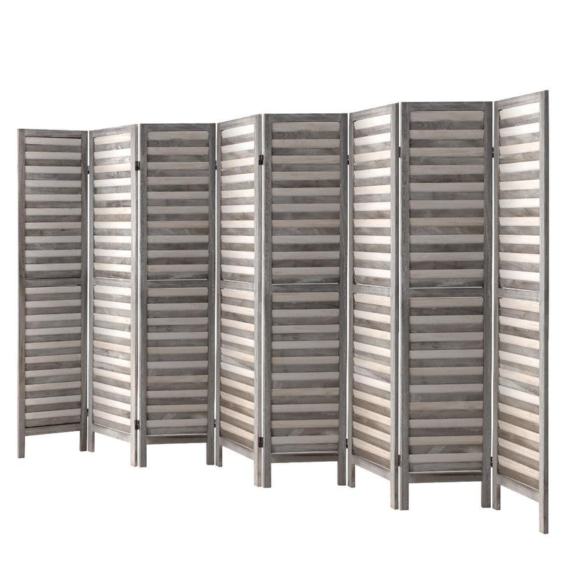 8 Panel Room Divider Screen Privacy Wood Dividers Timber Stand Grey - Furniture > Living Room - Rivercity House & Home Co. (ABN 18 642 972 209) - Affordable Modern Furniture Australia