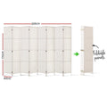 8 Panels Room Divider Screen Privacy Rattan Timber Fold Woven Stand White
