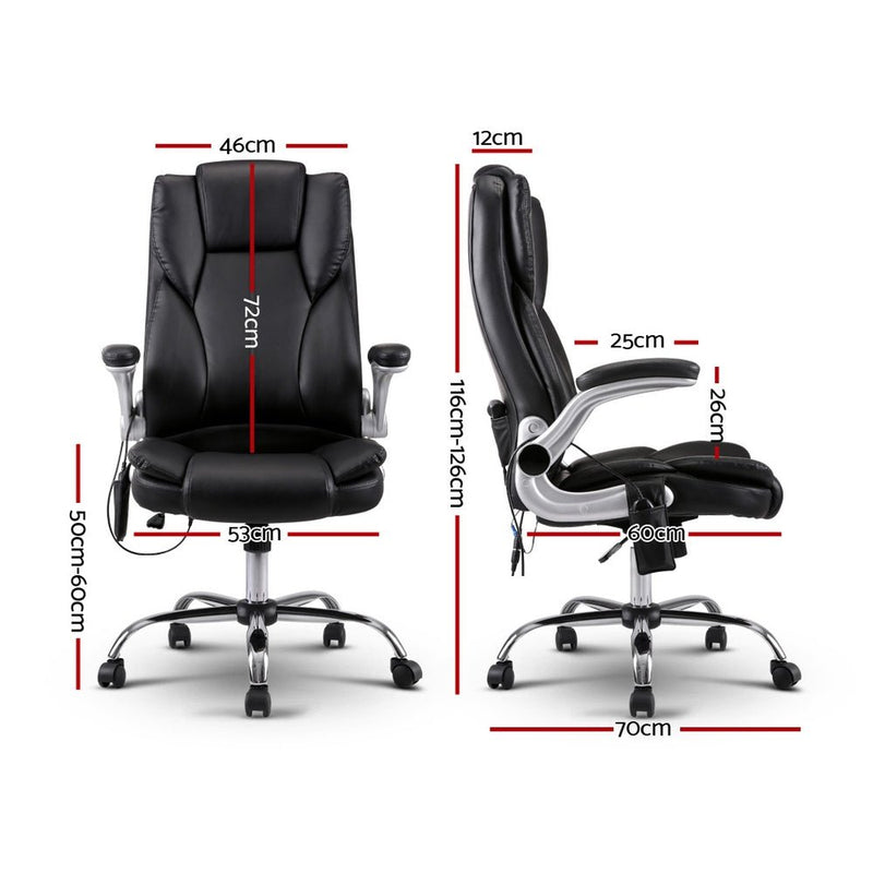 8 Point PU Leather Massage Chair - Black - Rivercity House & Home Co. (ABN 18 642 972 209) - Affordable Modern Furniture Australia