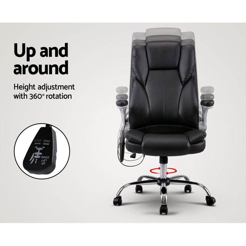 8 Point PU Leather Massage Chair - Black - Rivercity House & Home Co. (ABN 18 642 972 209) - Affordable Modern Furniture Australia