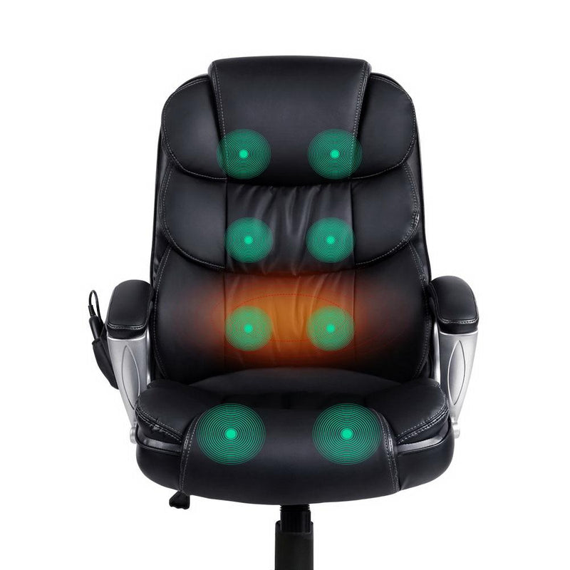 8 Point Reclining Massage Chair (Black) - Rivercity House & Home Co. (ABN 18 642 972 209) - Affordable Modern Furniture Australia