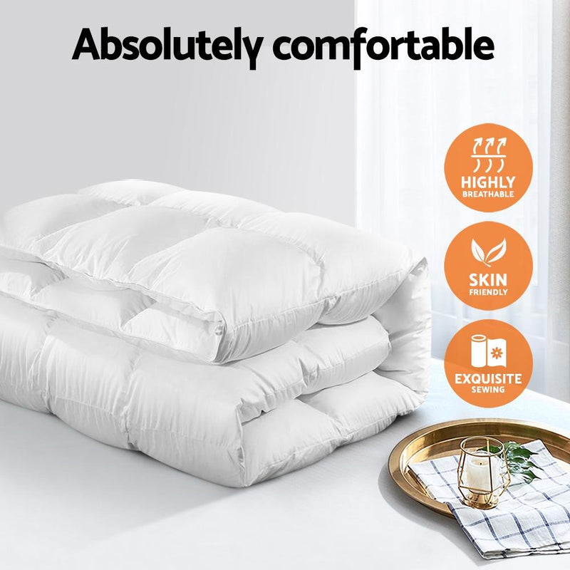 800GSM Goose Down Feather Quilt Cover Duvet Doona White Super King - Rivercity House & Home Co. (ABN 18 642 972 209) - Affordable Modern Furniture Australia
