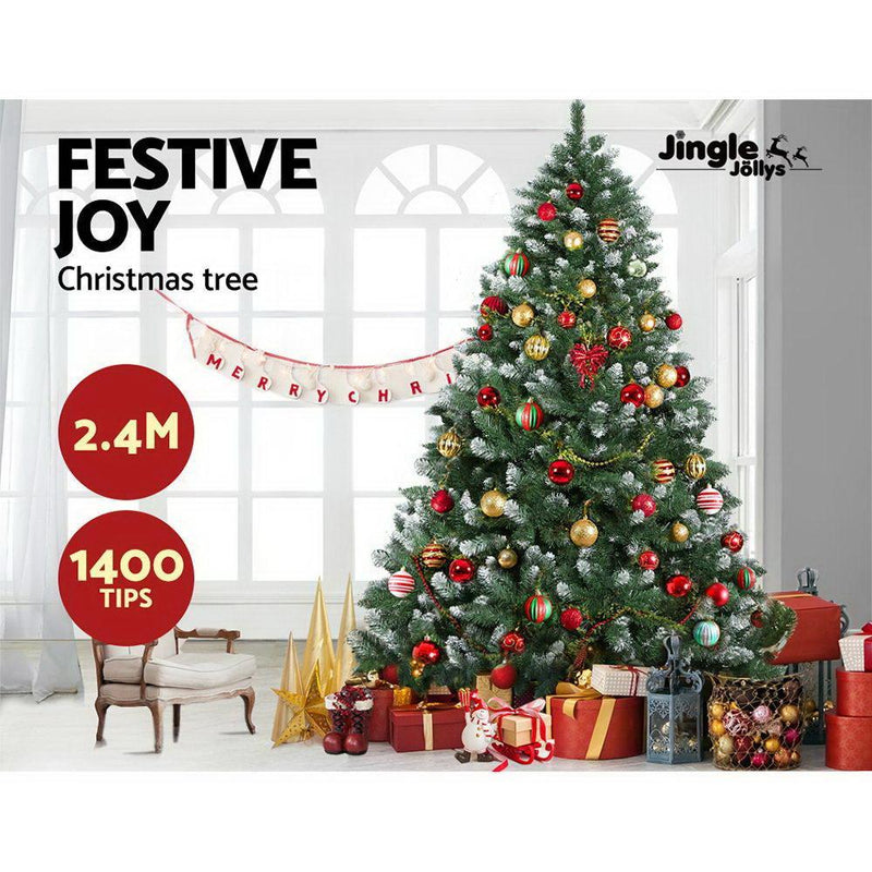 8FT Christmas Tree | Tips: 1400 | Snow Effect - Occasions - Rivercity House And Home Co.