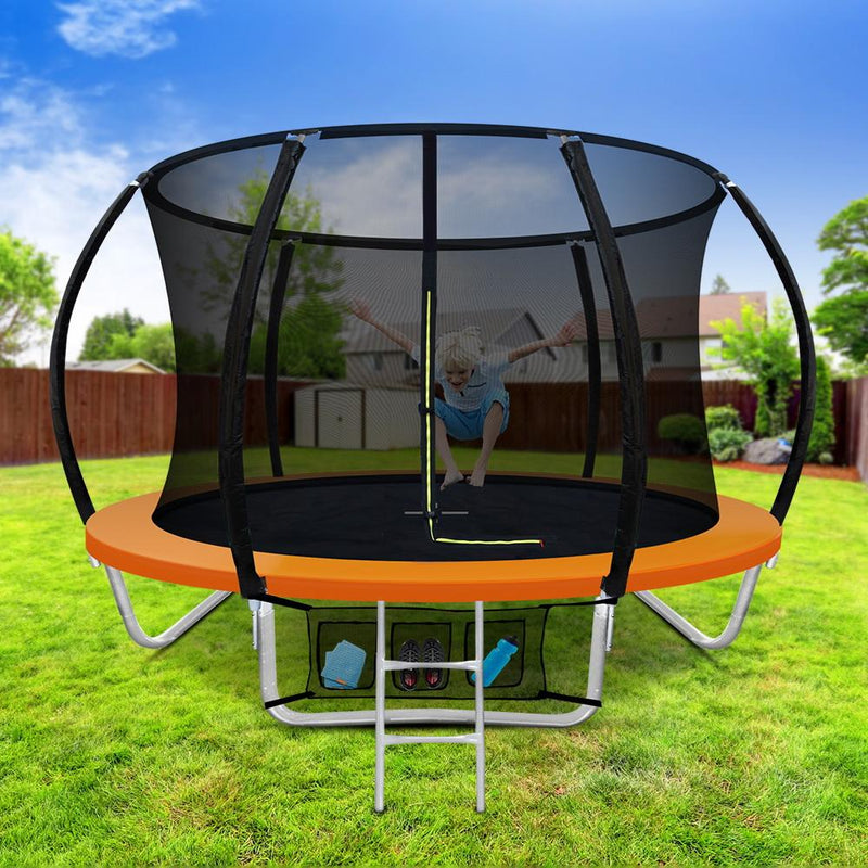 8FT Trampoline Round With Safety Enclosure (Orange) - Rivercity House & Home Co. (ABN 18 642 972 209) - Affordable Modern Furniture Australia