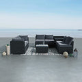 8 Piece Modular Outdoor Furniture Lounge Black