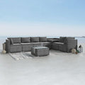 8 Piece Modular Outdoor Furniture Lounge Grey