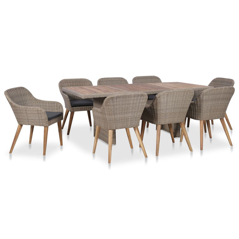 9 Piece Deluxe Outdoor Dining Table & 8 Wicker Chairs - Furniture - Rivercity House & Home Co. (ABN 18 642 972 209) - Affordable Modern Furniture Australia